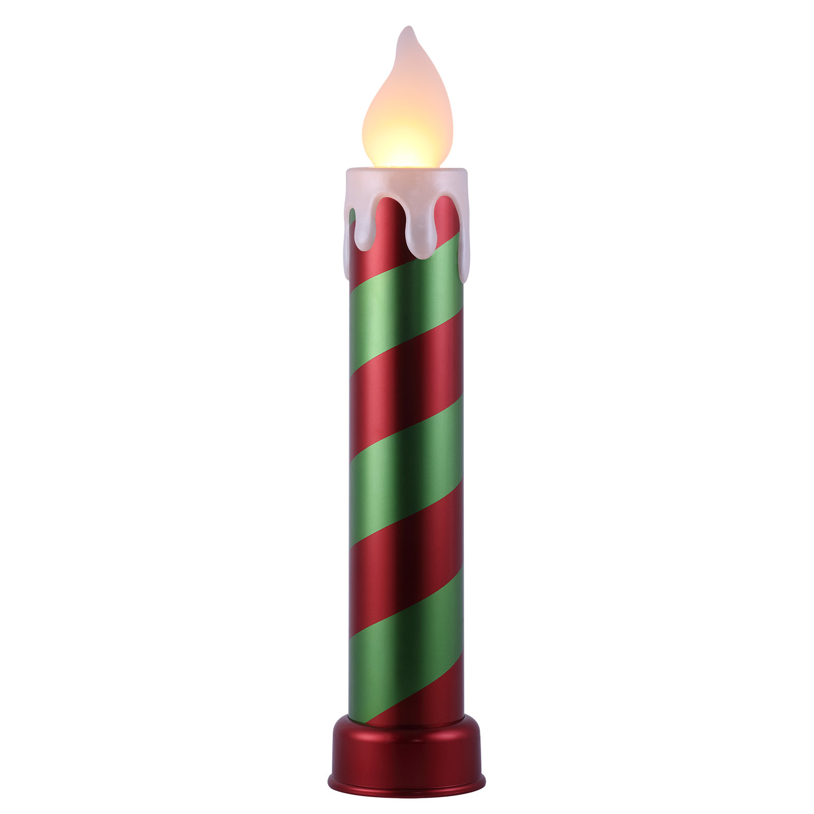 Outdoor 36" Metallic Blow Mold Candle, Red/Green