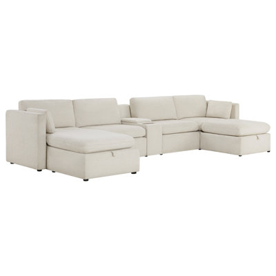 Winfree 6- Piece Upholstered Sectional With Console