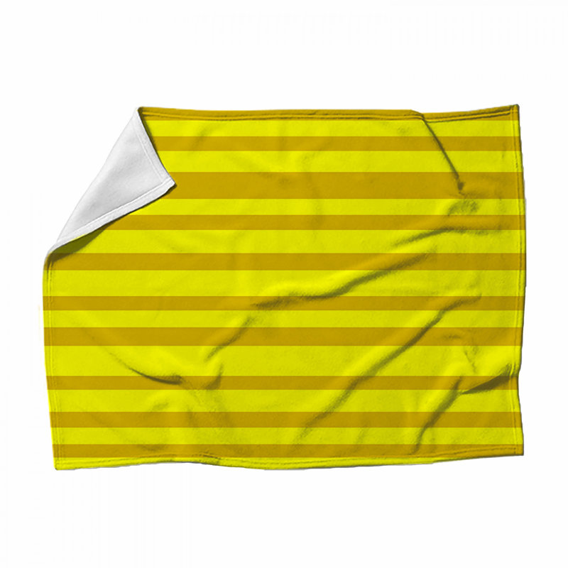Stripes Fleece Throw Blanket - Pattern Throws for Sofas or Beds, 80" L x 68" W, Yellow Striped