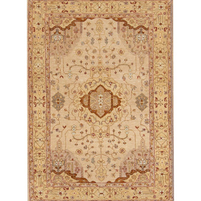 Hand-Knotted High-Quality Beige Area Rug