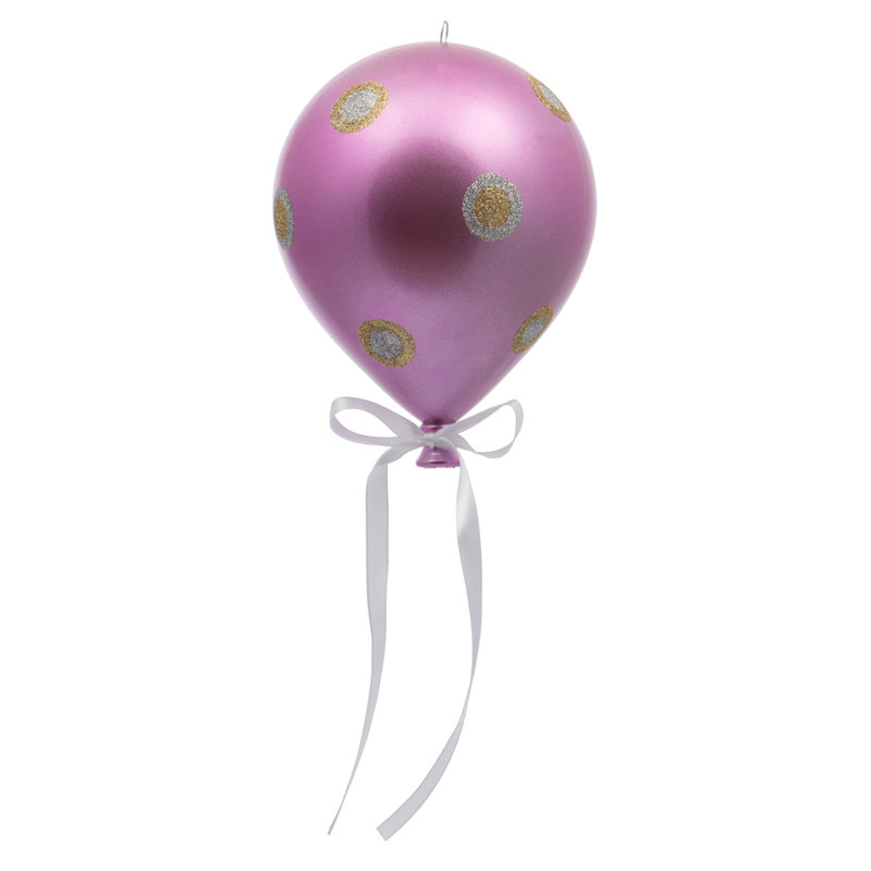 Ornement en forme de ballon à bonbons, Rouge, H 10 po x l 8 po x P 8 po