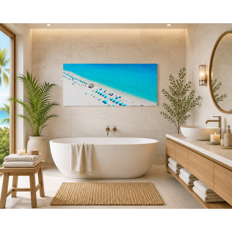 Vibrant Beach Bliss Canvas Art, 24" H x 48" W