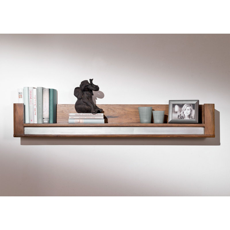 Sydney Sheesham Solid Wood Accent Shelf, 20cm H x 120cm W x 22cm D, Unique noble