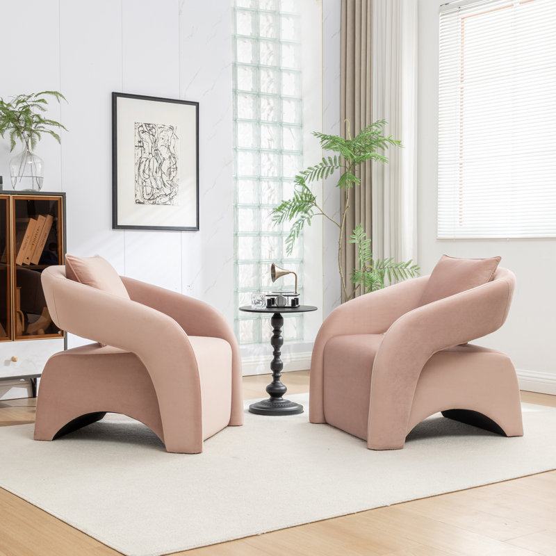 Pinette Upholstered Armchair, Pink