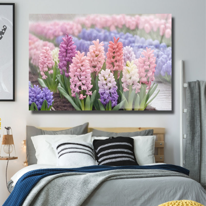 Hyacinthe fleur art mural en verre trempé, H 12 po x l 16 po