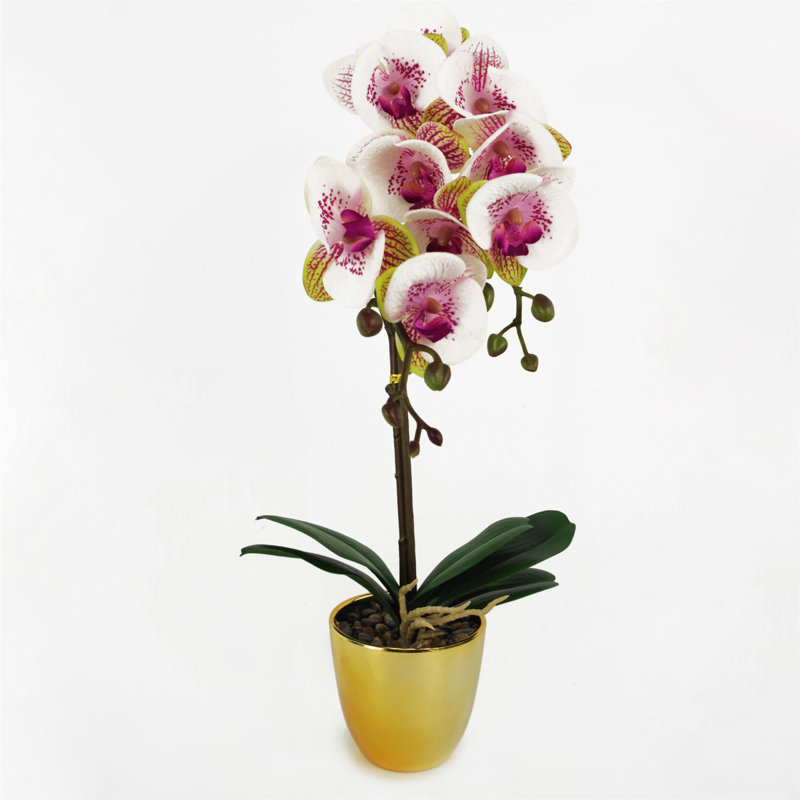 Faux Plant in Pot Liner, Pink, 48cm H x 20cm W x 20cm D