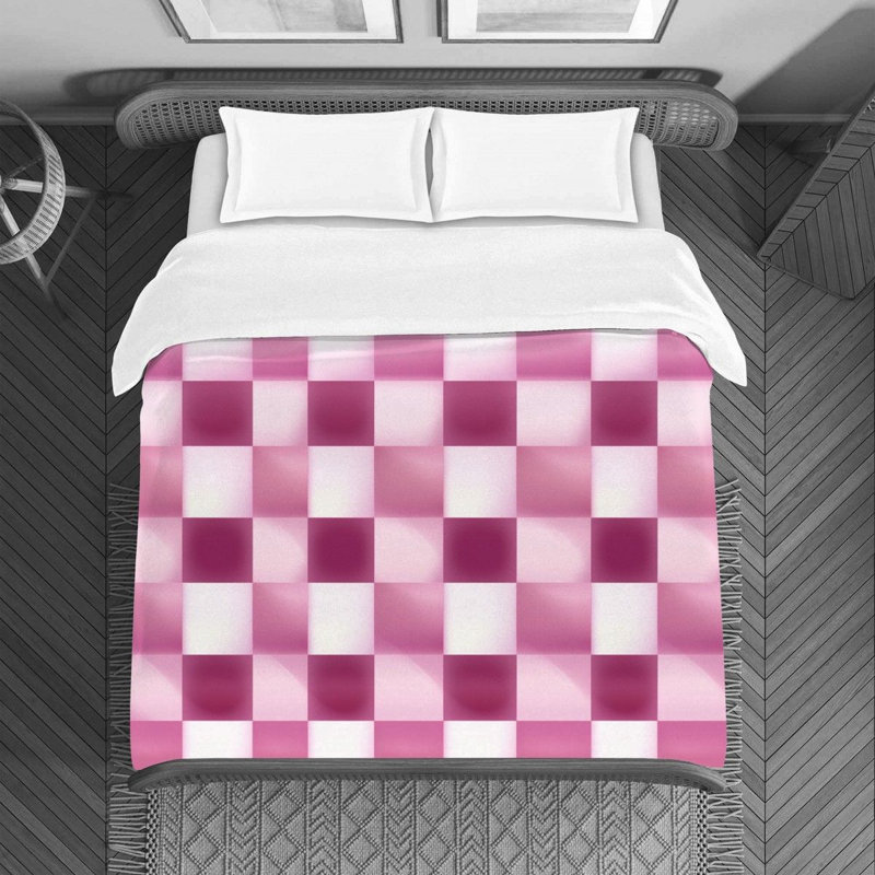 Housse de couette , Housse de couette pour grand lit, Rose / blanc