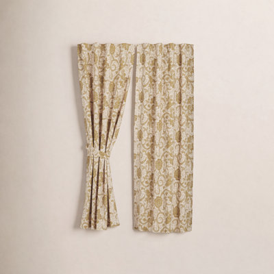 100% Cotton Room Darkening Curtain Panel Pair