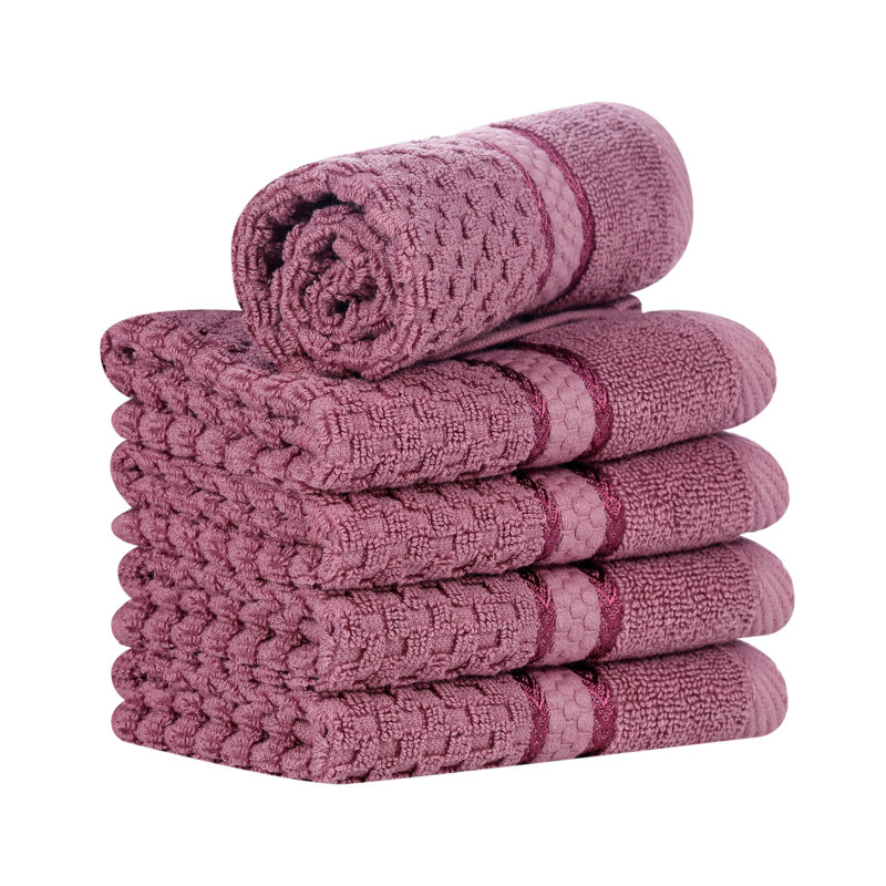 Collection de serviettes texturées 100% coton Mulaayam, Mauve raisin