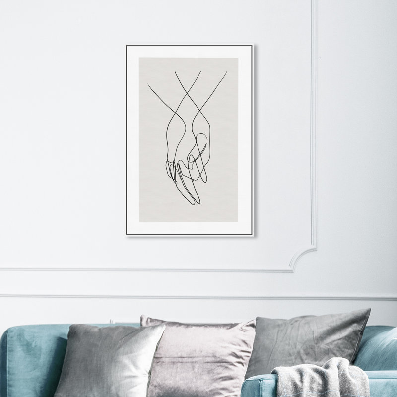 «Hands Shapes», impression sur toile, H 36 po x l 24 po, Toile encadrée, Blanc