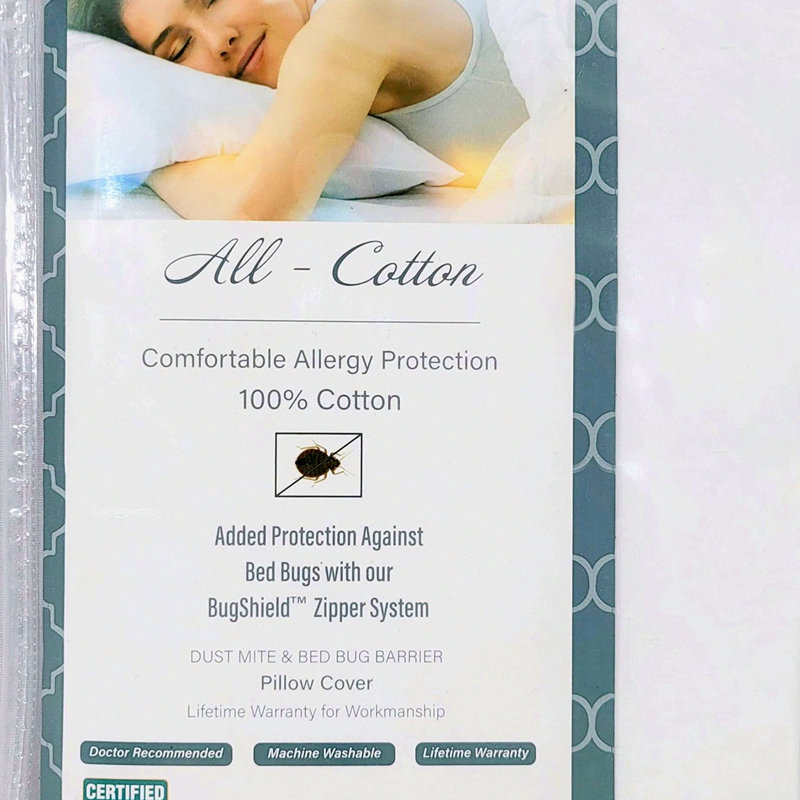 Cotton Euro Square Pillow Guard 16x16 - Soft Breathable Pillowcase Cover - Hypoallergenic Dust Mite Resistant - Bedding Accessories