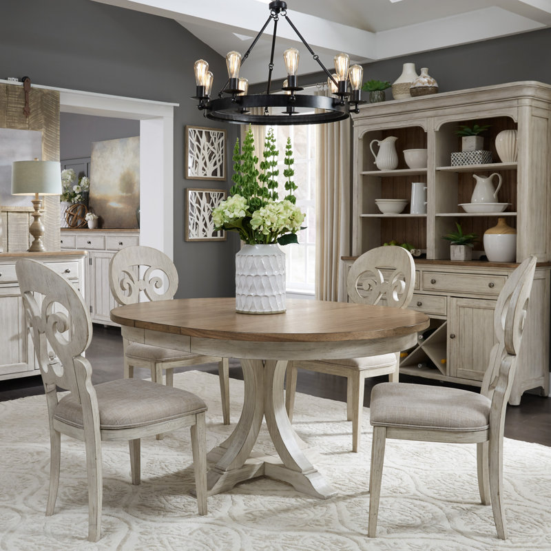 Xochitl Extendable Pine Round Dining Table