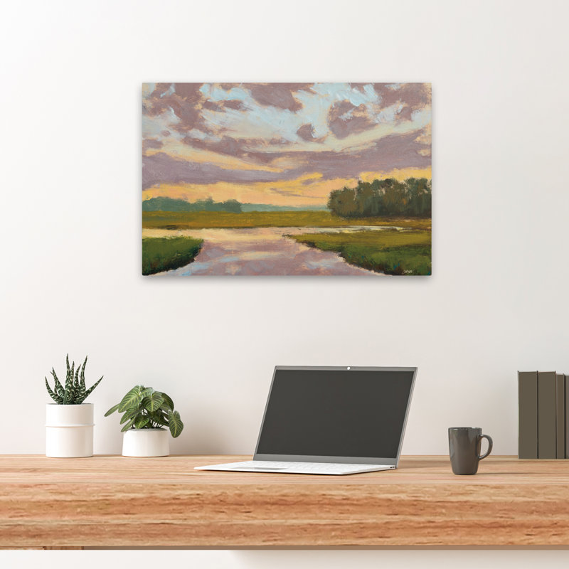 Coucher de soleil contemporain Lowcountry, H 24 po x l 16 po