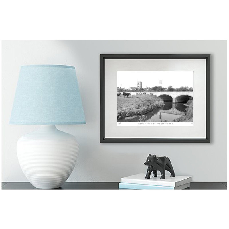Mudford, The Bridge And Church C1960 - Single Picture Frame Print, 60cm H x 80cm W x 2.3cm D