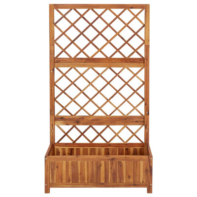 Shuler Wood Raised Garden Bed with Trellis
