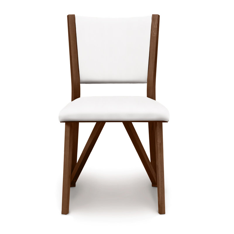 Exeter 19'' H Upholstered Side Chair, Saddle Cherry, White Leather