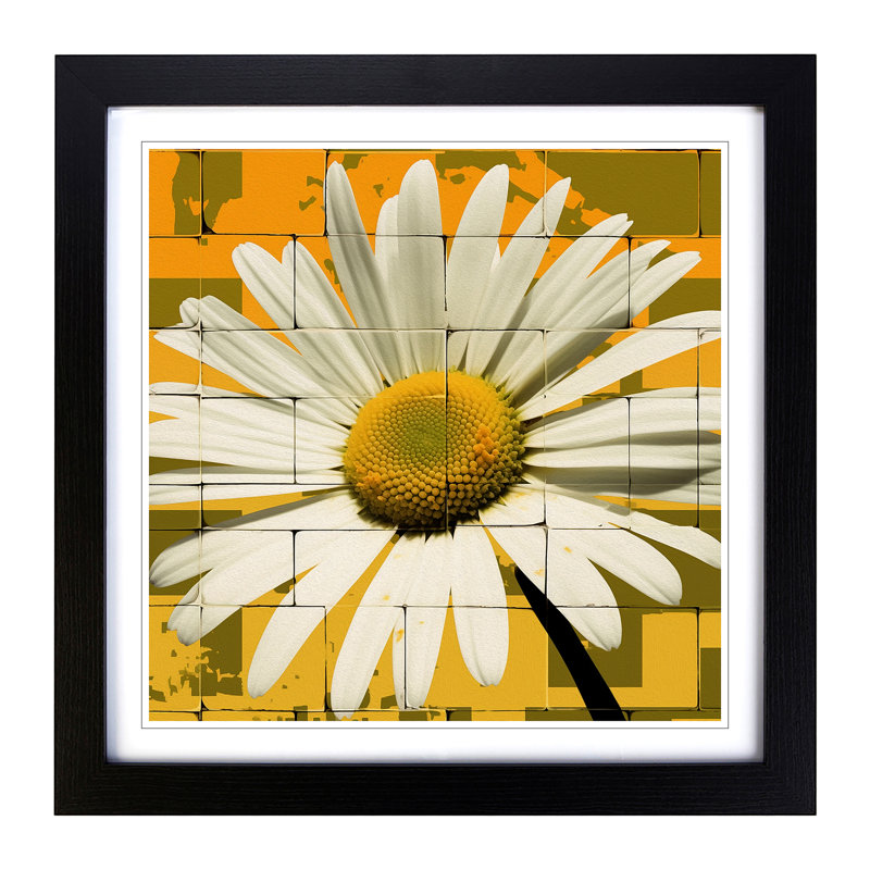 Daisy Constructivism No.4 - Framed Print, Black