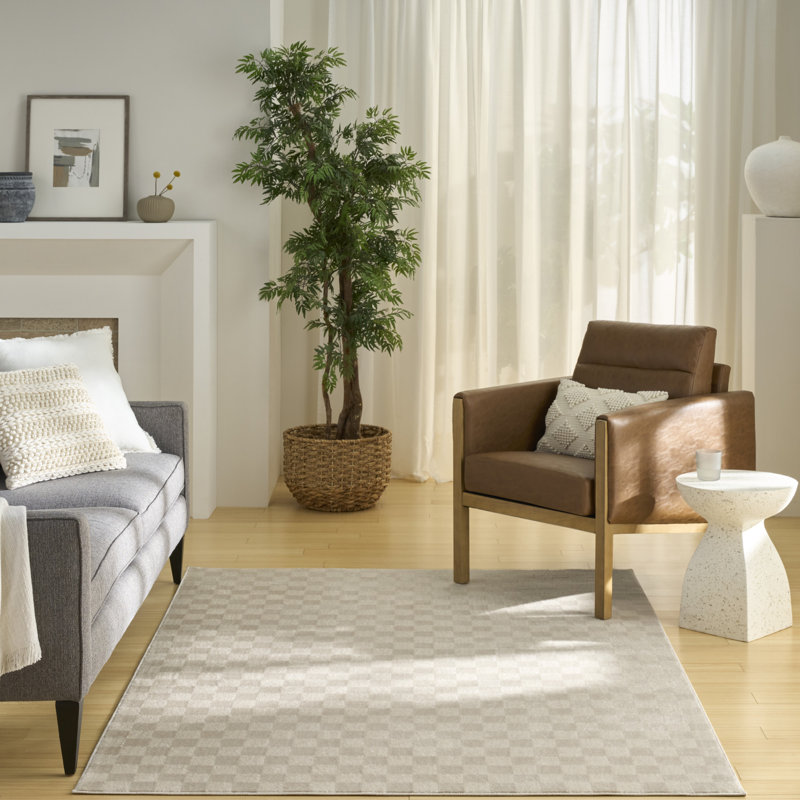 Gracie Oaks Corrigan Beige Modern Indoor Rug, Rectangle 3'11" x 5'11"