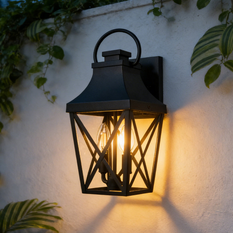Waterproof Outdoor Wall Light with Clear Glass Shade