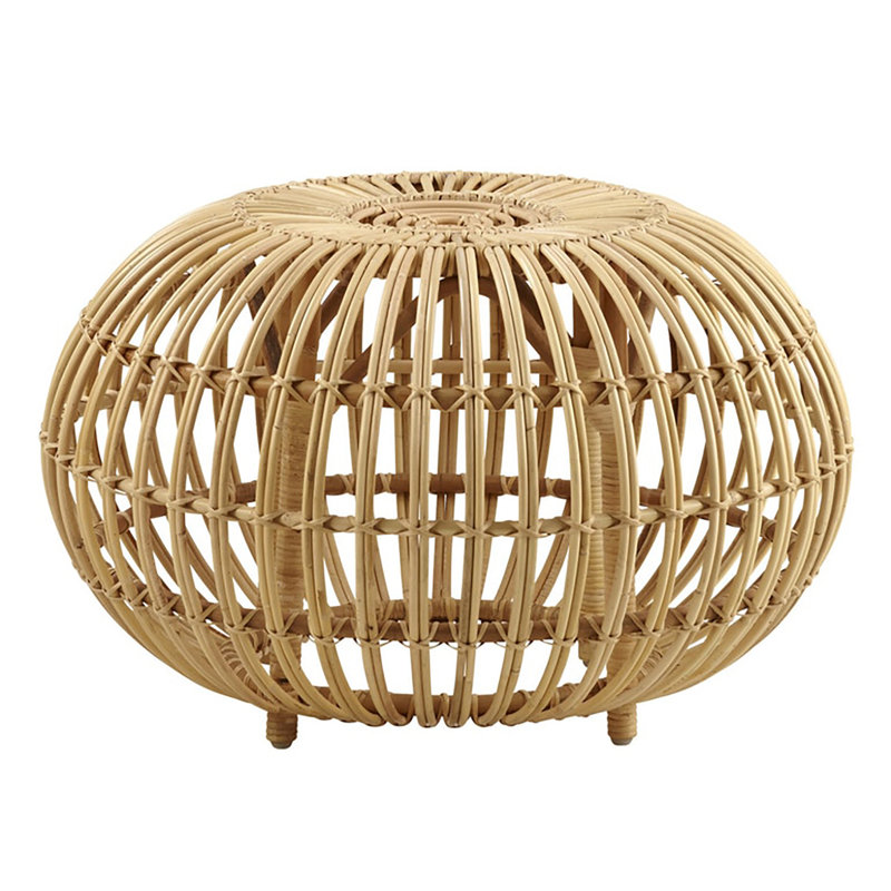 Petit repose-pieds en rotin Franco Albini, Naturel