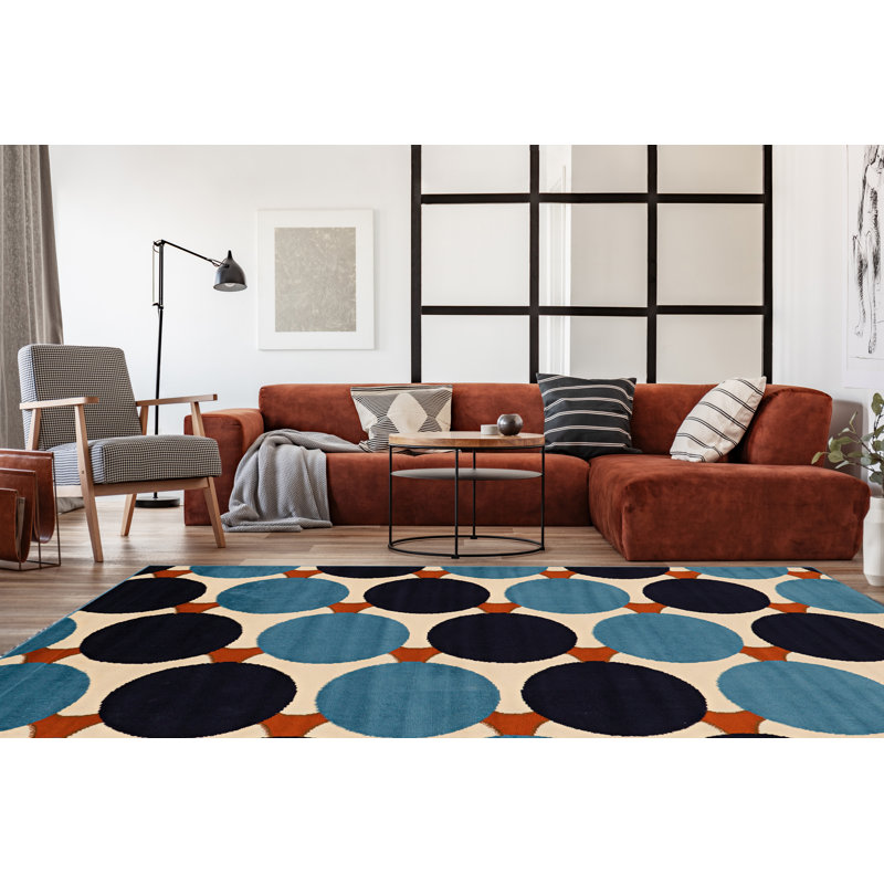 Tapis bleu os et bleu Audre, Rectangle 4 pi 3 po x 7 pi 3 po