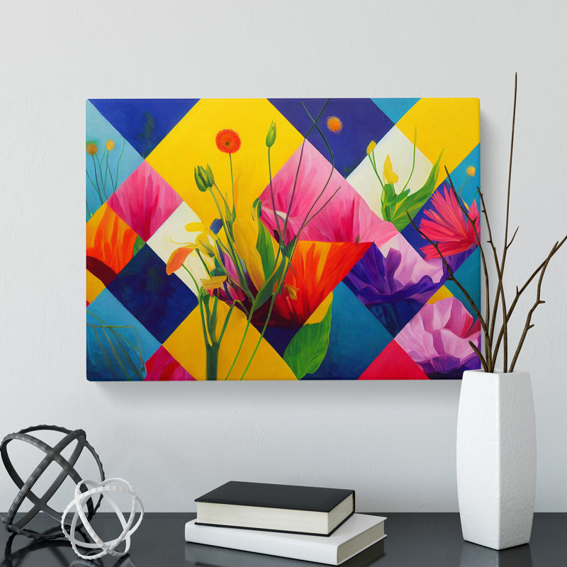 Abstract Wildflowers - Wrapped Canvas, 50cm H x 76cm W x 3cm D