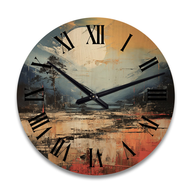 Horloge murale en bois massif Minke, Grand