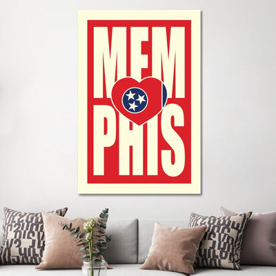 Memphis Typography Heart by Benton Park Prints - Wrapped Canvas Gallery-Wrapped Canvas Giclée