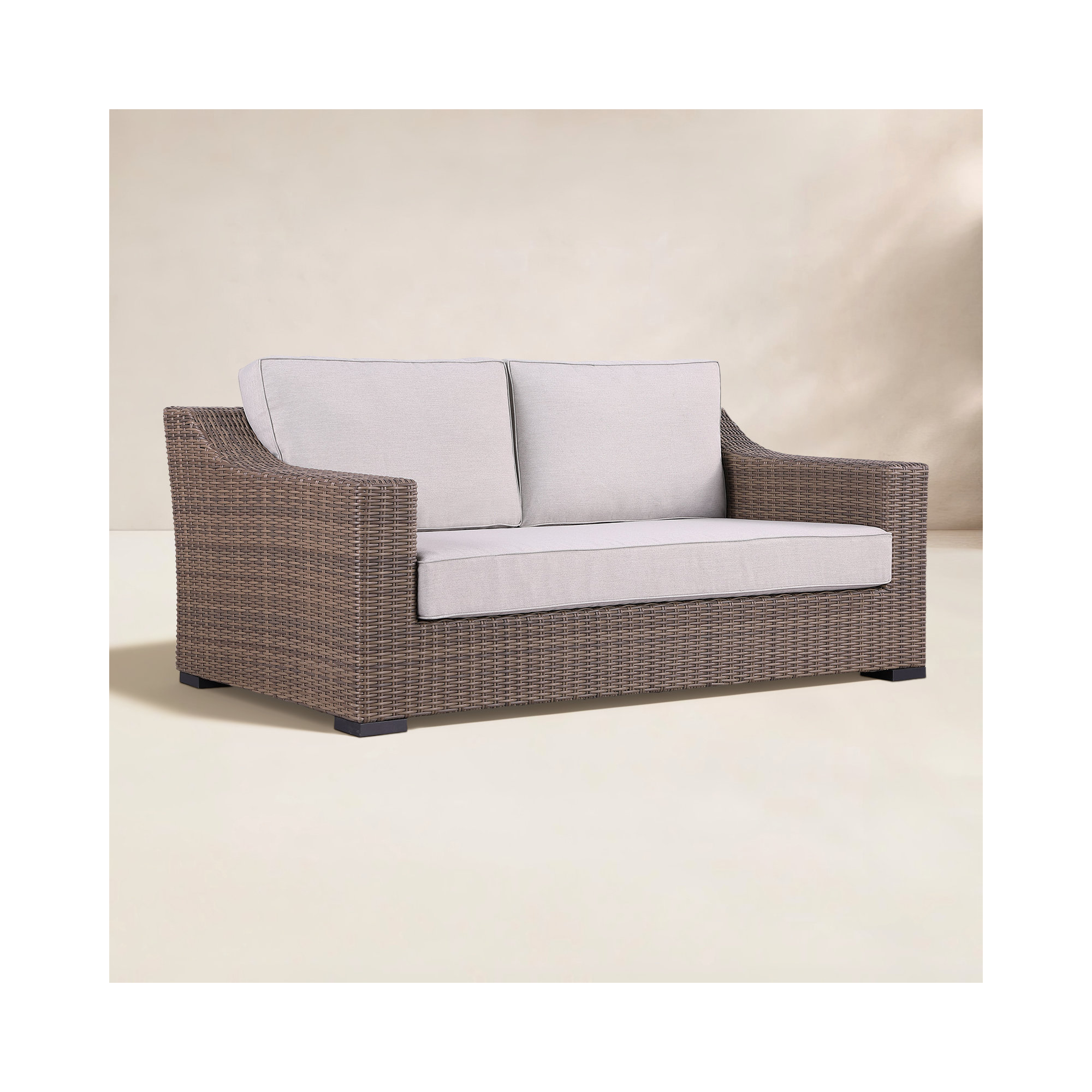 Manhattan Rustic Wicker Rattan Loveseat