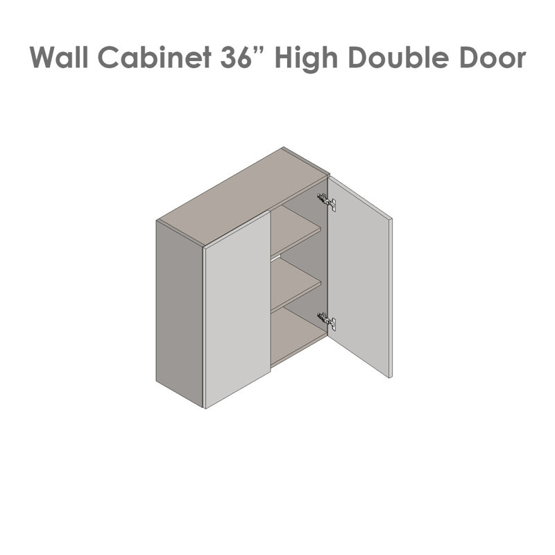 Shaker White Matte Double Door Wall Cabinet 36" x 24"