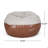 5 Foot Two Color Fabric And Faux Leather Rounded Bean Bag-1404039540