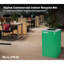 Ensemble de poubelle 29 gallons à couvercle ouvert en acier recyclé, compost et poubelle