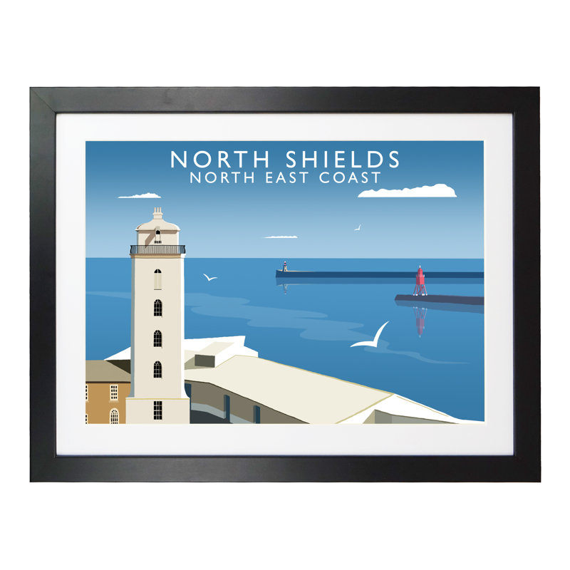 North Shields 1 Piece Wall Art, 44 cm H x 54 cm W x 2.2 cm D, Black Wood Frame