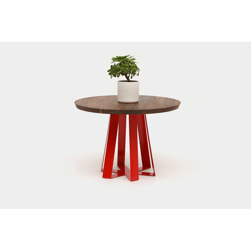 ARS Round Walnut Wood Dining Table, 36" W x 36" L
