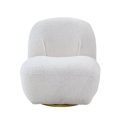 Elegant White Chair With Swivel - Luxurious And Comfy Seating Soft Enveloping Comfort Experience