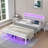 Bed Frame with Headboard, Metal Platform Bed Frame with LED, Charging Station, No Box Spring Needed, Easy Assembly, Noise Free-318877677-318877680