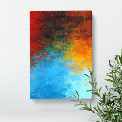 Misty Waters Abstract - Wrapped Canvas Print