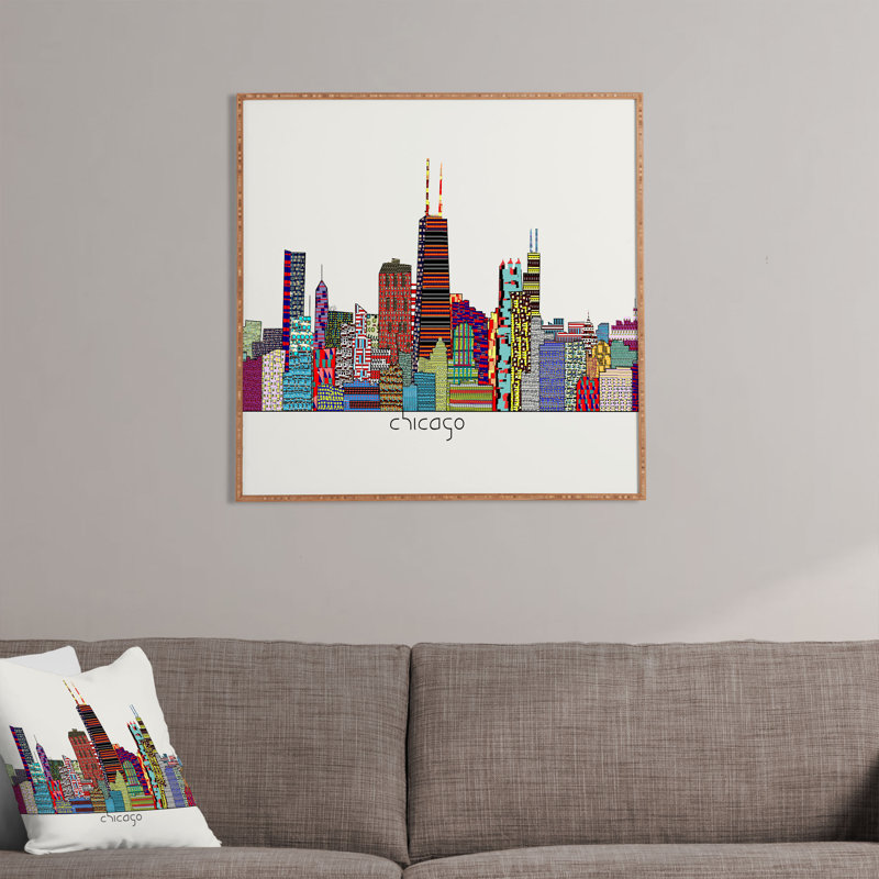 « chicago city », impression encadrée, H 20" x l 20" x P 1"