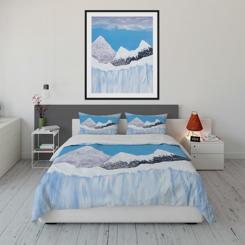 Comforter Set Carlos Grisales Art, Blue Frozen Time