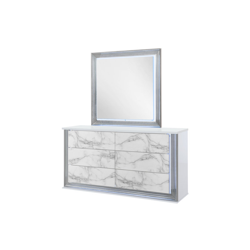 Miroir de commode à DEL Jaiwanti