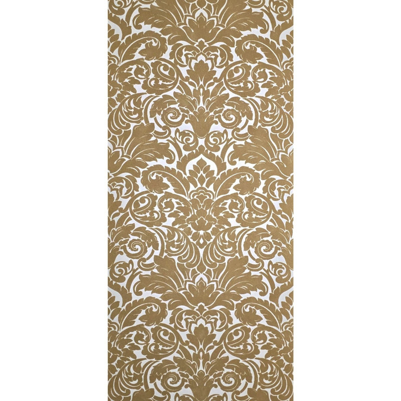 Flocage orange, beige, ivoire, crème, velours damassé victorien, papier peint, 3D