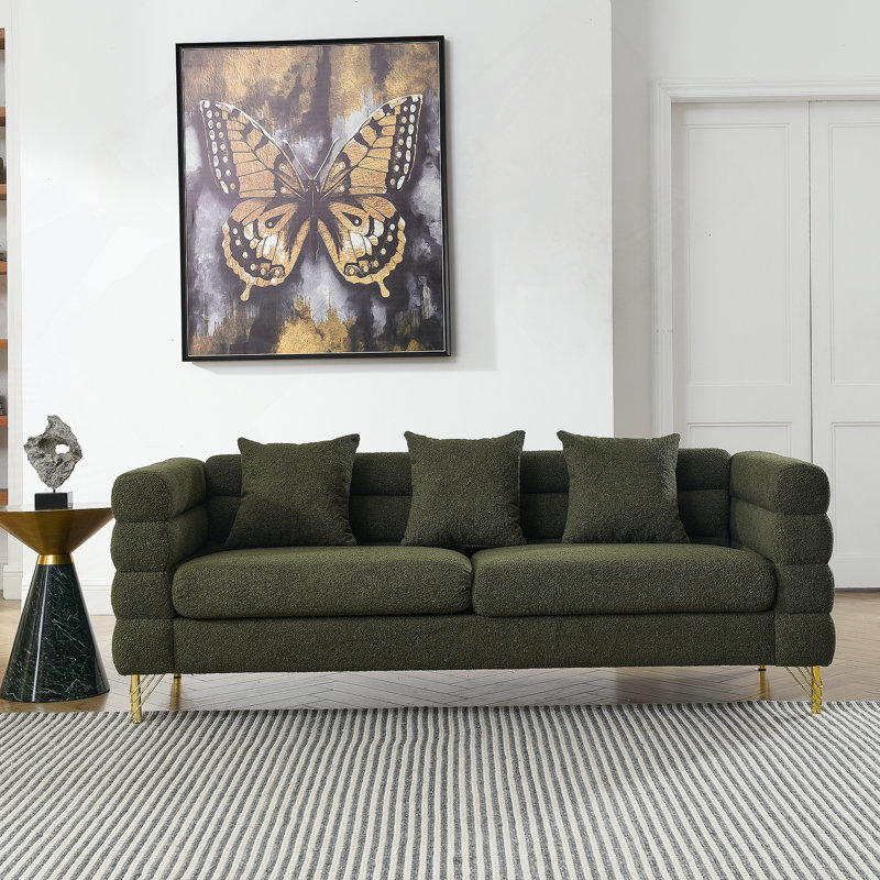 Marypatricia Oversized  Upholstered Loveseat, Modern Sofa Couch, Tissu vert, 28" H x 81" W x 32" D