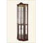 Vitrine d'angle vitrée lumineuse avec tablettes réglables-829550328