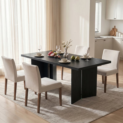  Alyria 63" 6 Person Wooden Rectangular Dining Table