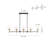 Mid-Century 5-Light Clear Glass Linear Chandelier