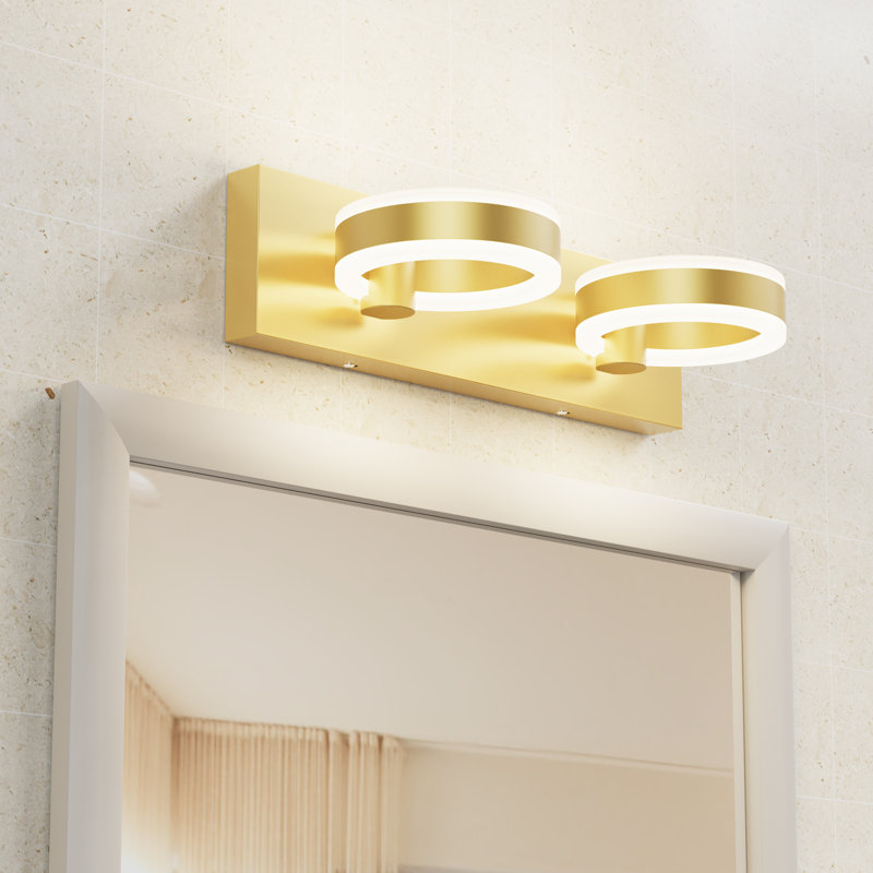 Éclairage de salle de bain à intensité variable à 2 lumières DEL Ghian, Or