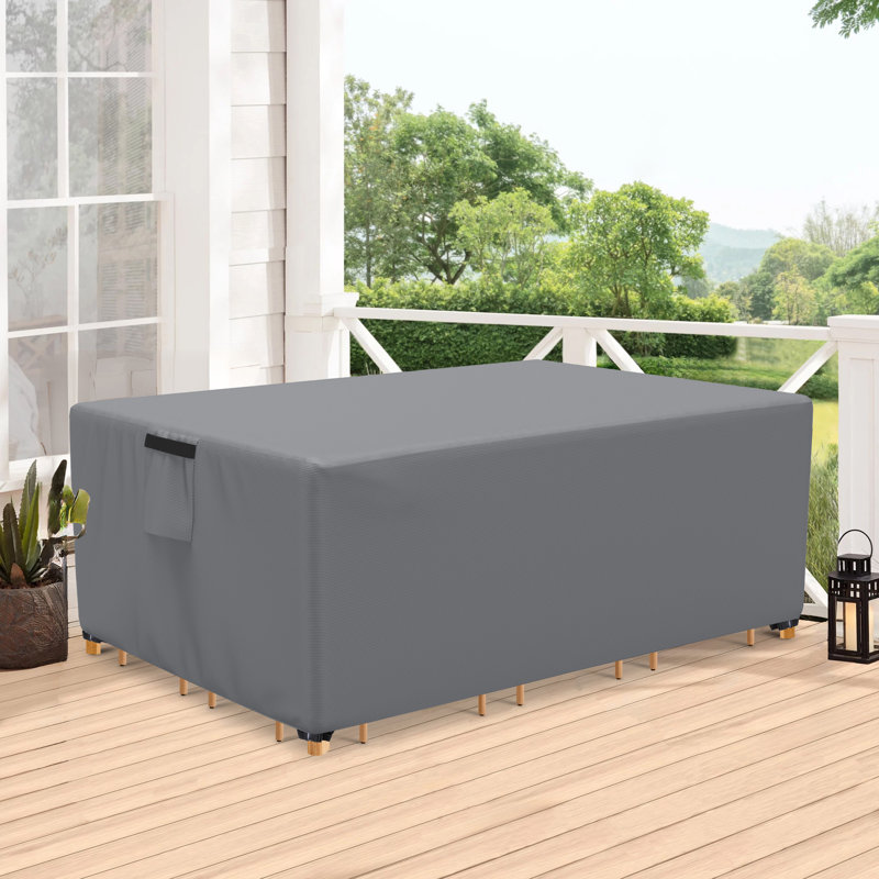 Housses de meubles de patio imperméables et anti-poussière pour table et chaises d'extérieur, H 28 po x l 64 po x P 126 po