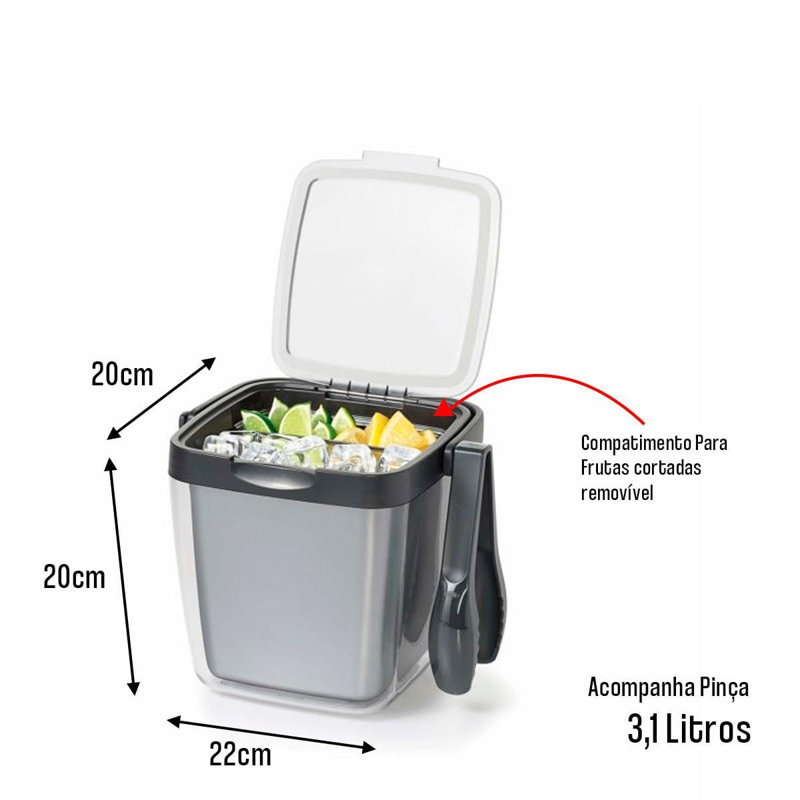 Seau à glace à double paroi avec pinces et plateau à garniture Good Grips