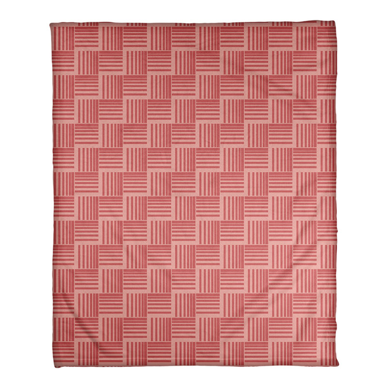 Couverture polaire à rayures classic basketweave, l 50 po x L 60 po, Rouge