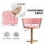 Ensemble de 4 tabourets de bar pivotants en velours rose, hauteur réglable moderne avec base en métal doré pour îlot de cuisine-755851906-762102631